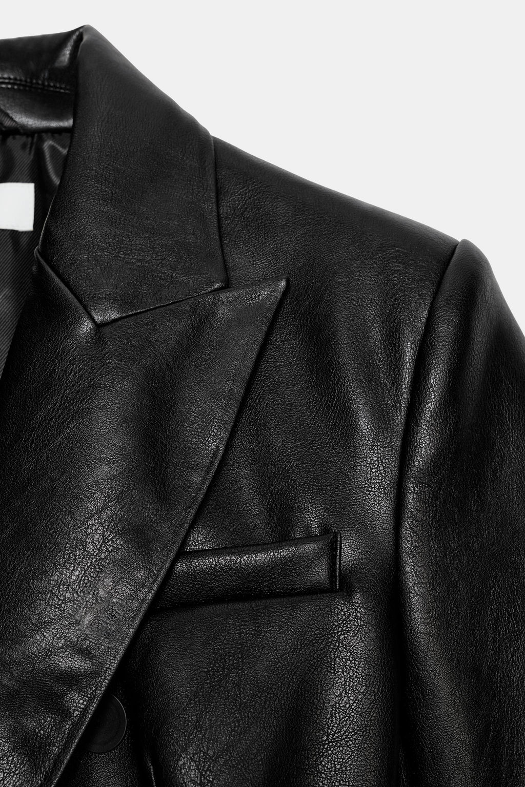 FAUX LEATHER DOUBLE-BREASTED BLAZER - Zara фото 9