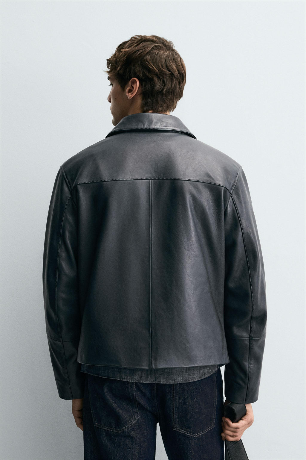 BOXY FIT LEATHER JACKET - Zara фото 3