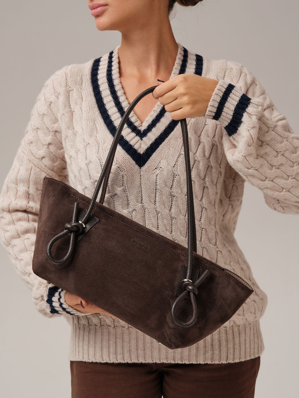 Замшевая сумка Linda DBR 31340 темно-коричневый  фото 2