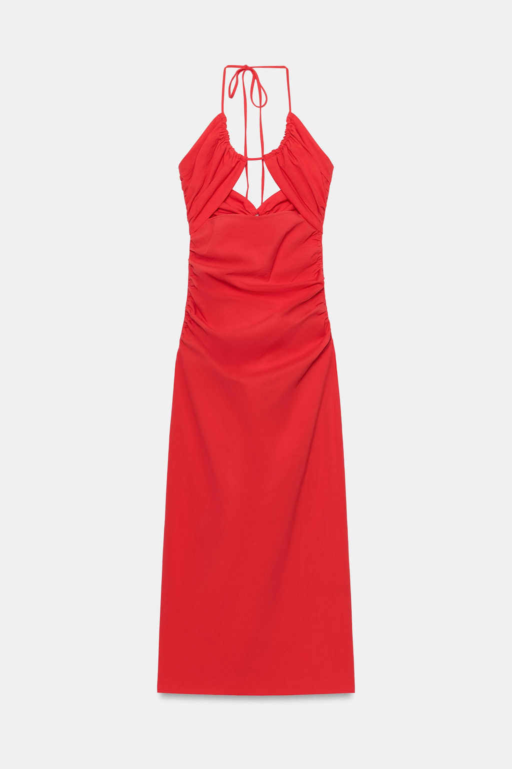 VESTIDO MIDI TUBO DRAPEADO CUT OUT / Rojo - Zara фото 9