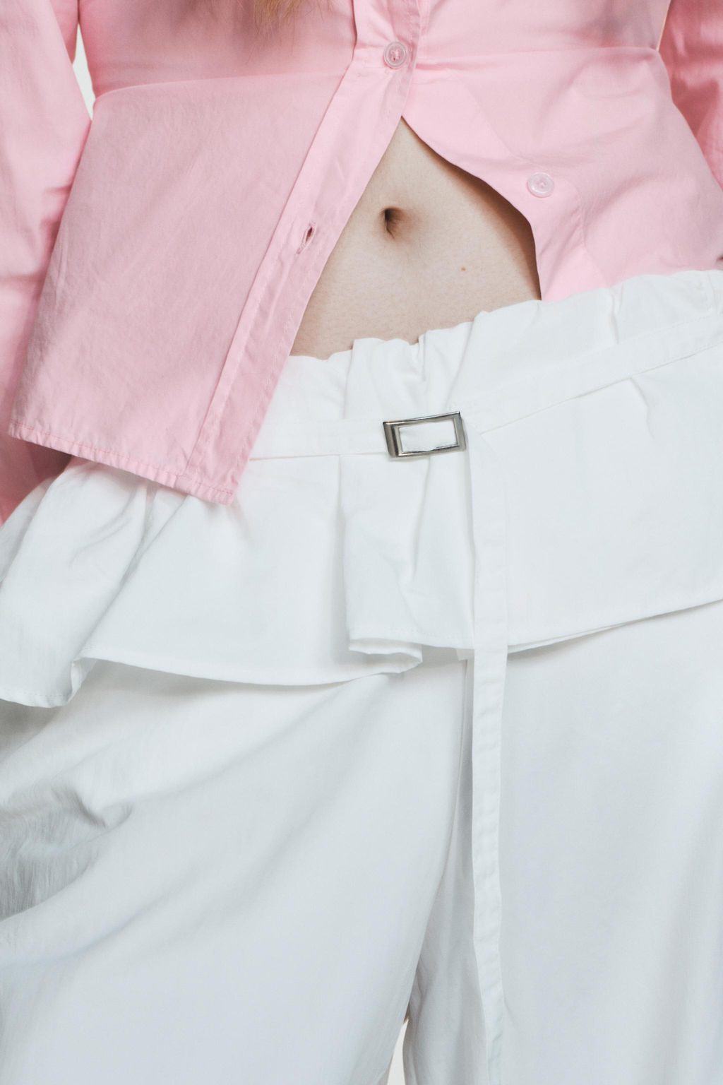NYLON TROUSERS WITH OVERLAY WAIST - Zara фото 3