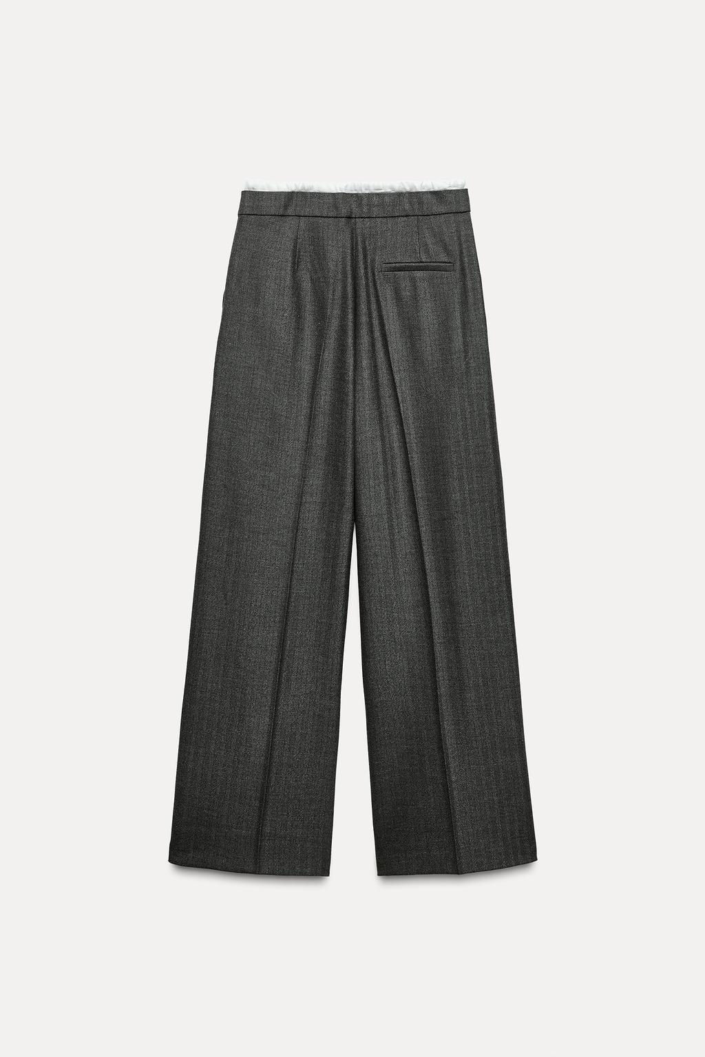 WIDE-LEG TROUSERS WITH DOUBLE WAISTBAND - Zara фото 9