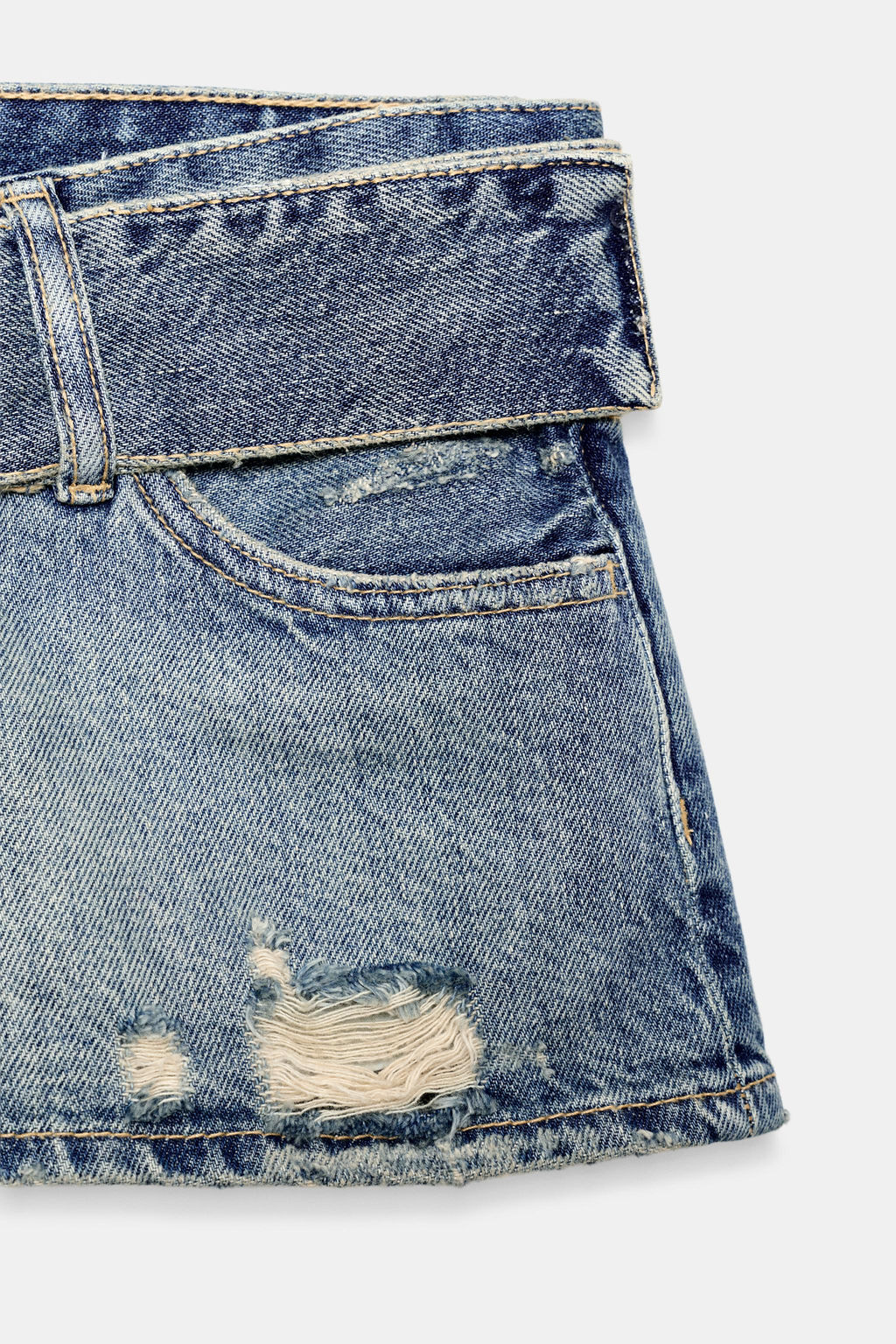 SHORTS DENIM TRF CINTUR?N / Azul - Zara фото 6