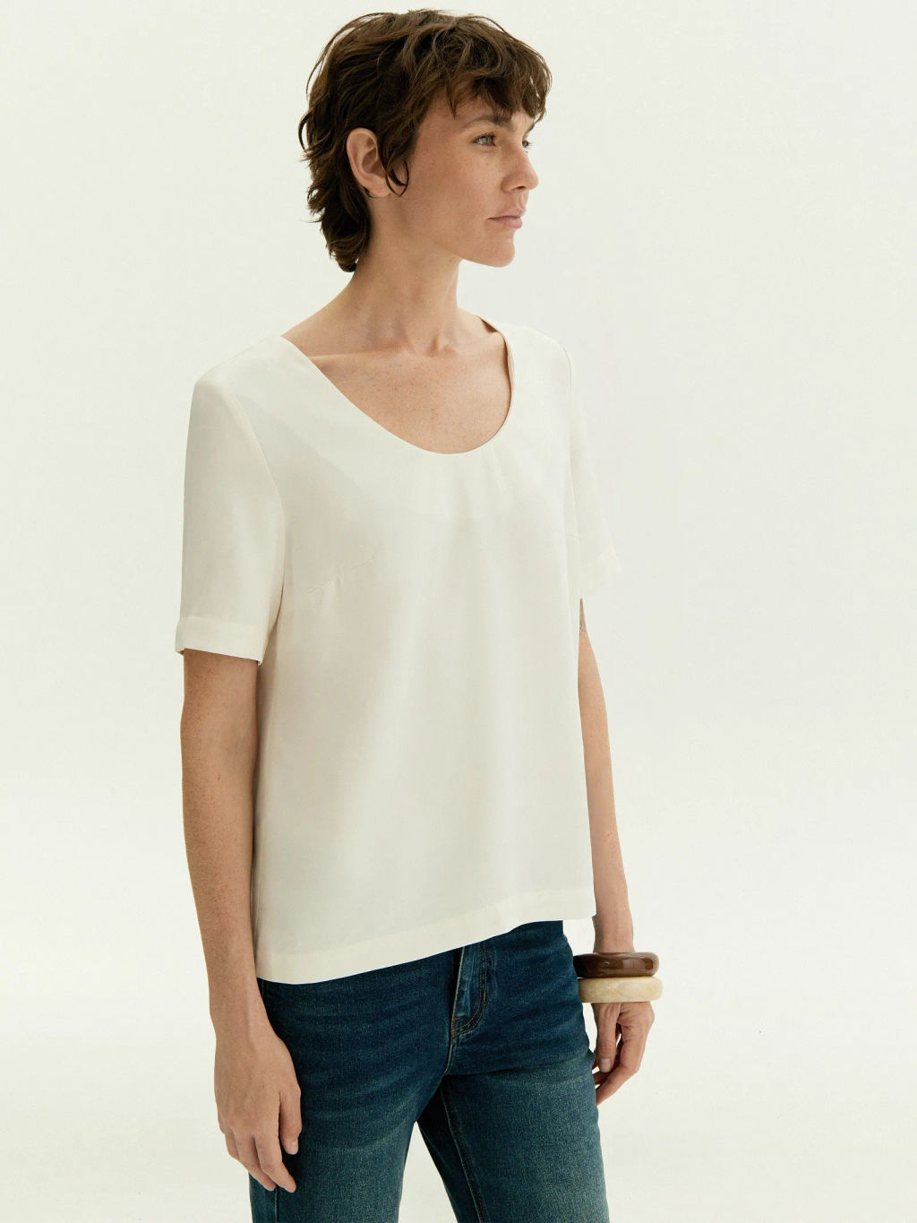 Блузка из 100% вискозы с вырезом, B3240/joel - Emka фото 3