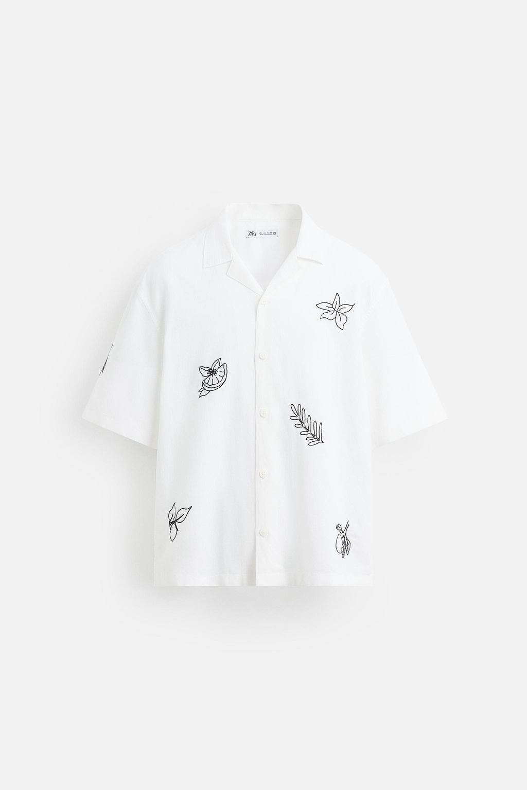EMBROIDERED COTTON/LINEN SHIRT - Zara фото 13