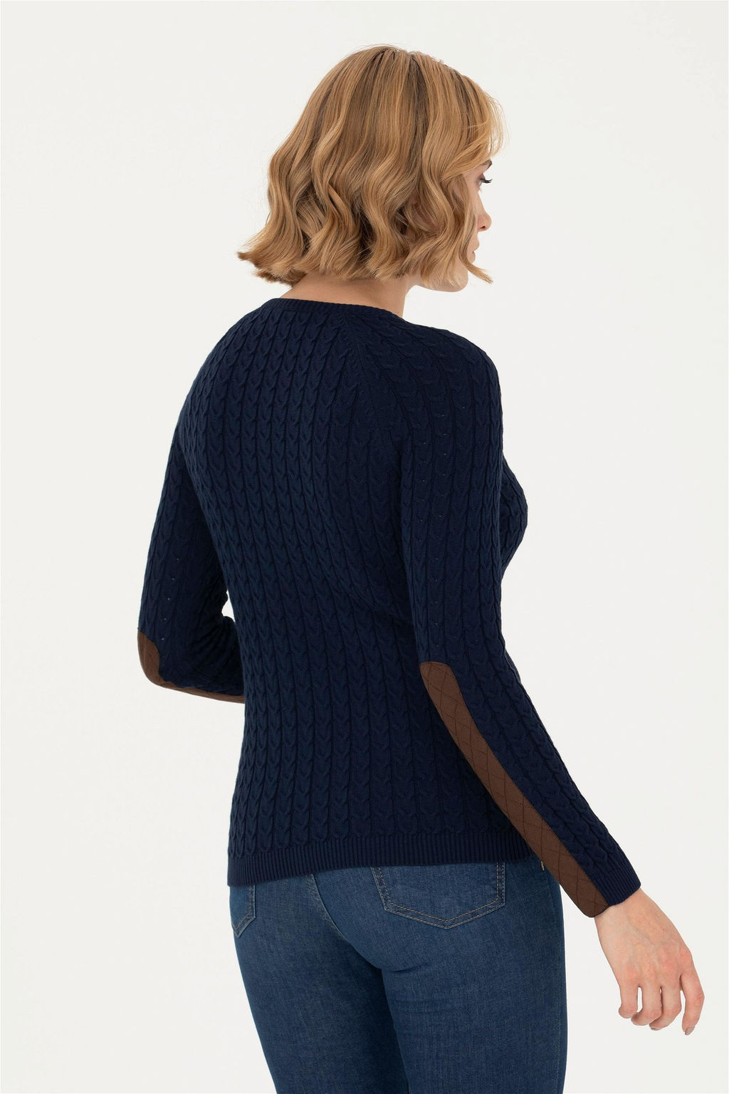 Женский базовый свитер темно-синего цвета с круглым вырезом Неожиданная скидка в корзине - U.s. polo assn фото 5