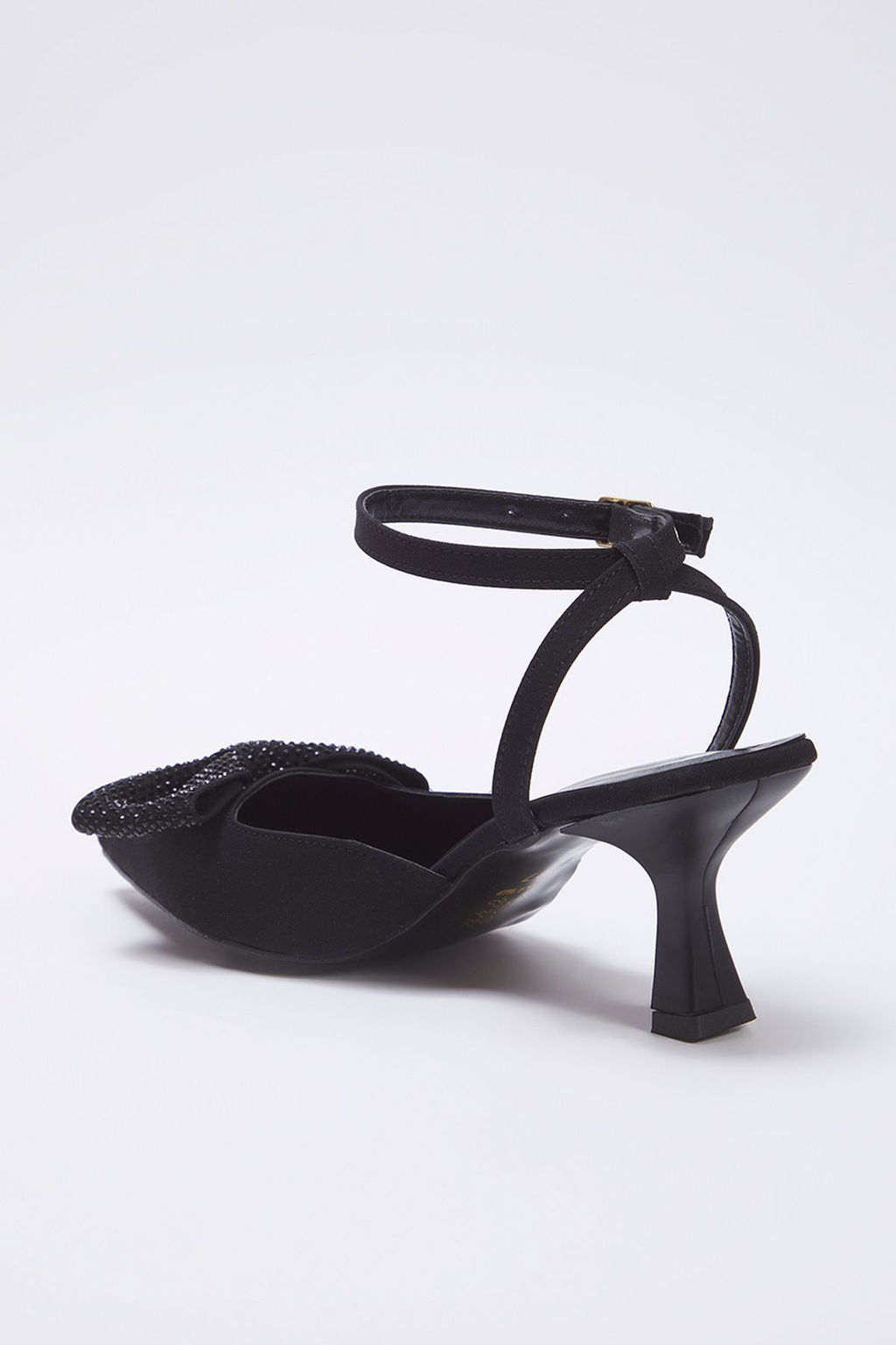 Trendyol Shoes Siyah Tasl? Fiyonk Detayl? Sivri Burun Arkas? Ac?k Kad?n Abiye Ince Topuklu Ayakkab? TAKSS25TO00043 - Trendyolmilla фото 6