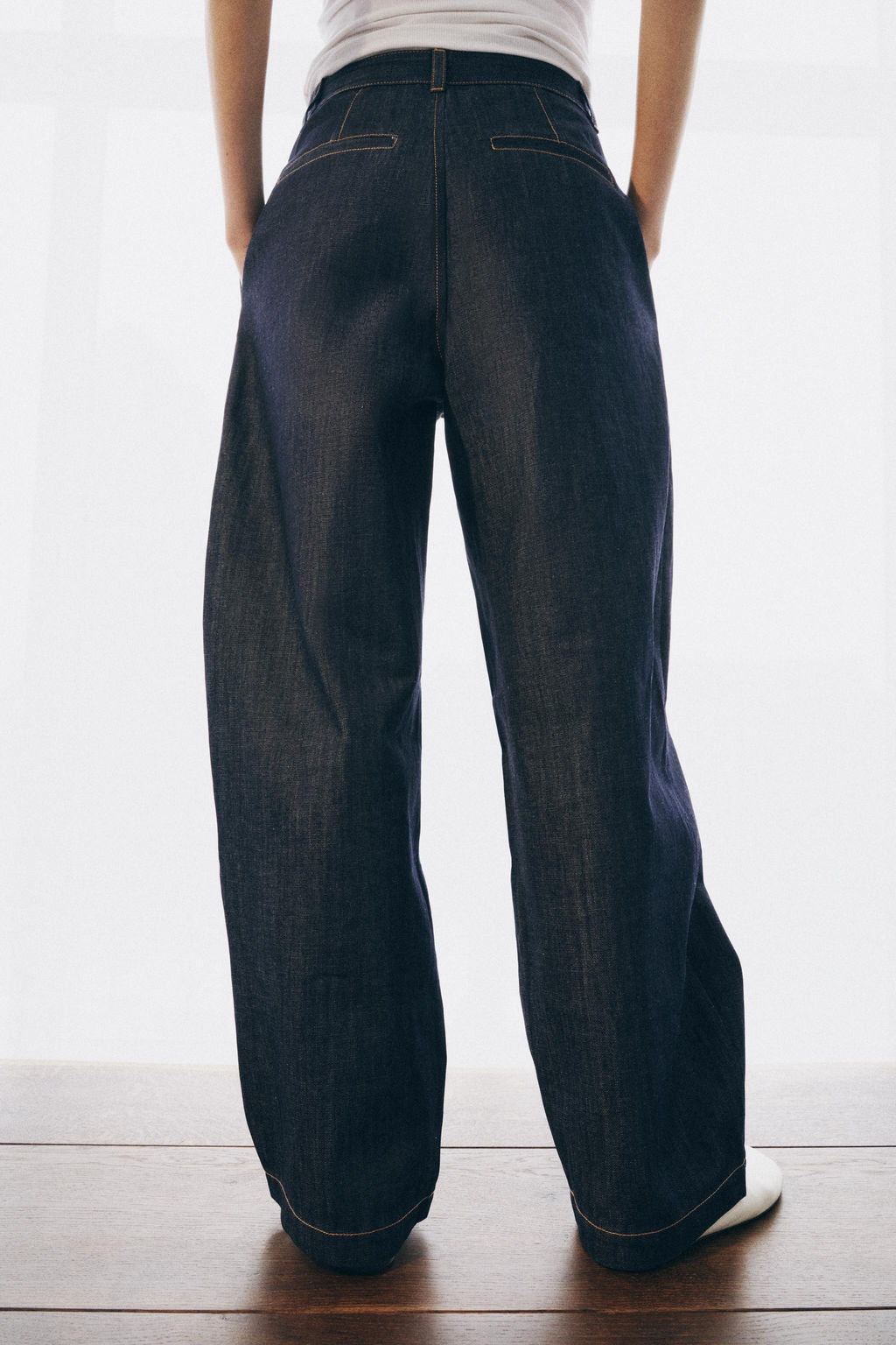 JEANS ZW COLLECTION BALLOON TIRO ALTO PLIEGUES / Azul - Zara фото 3