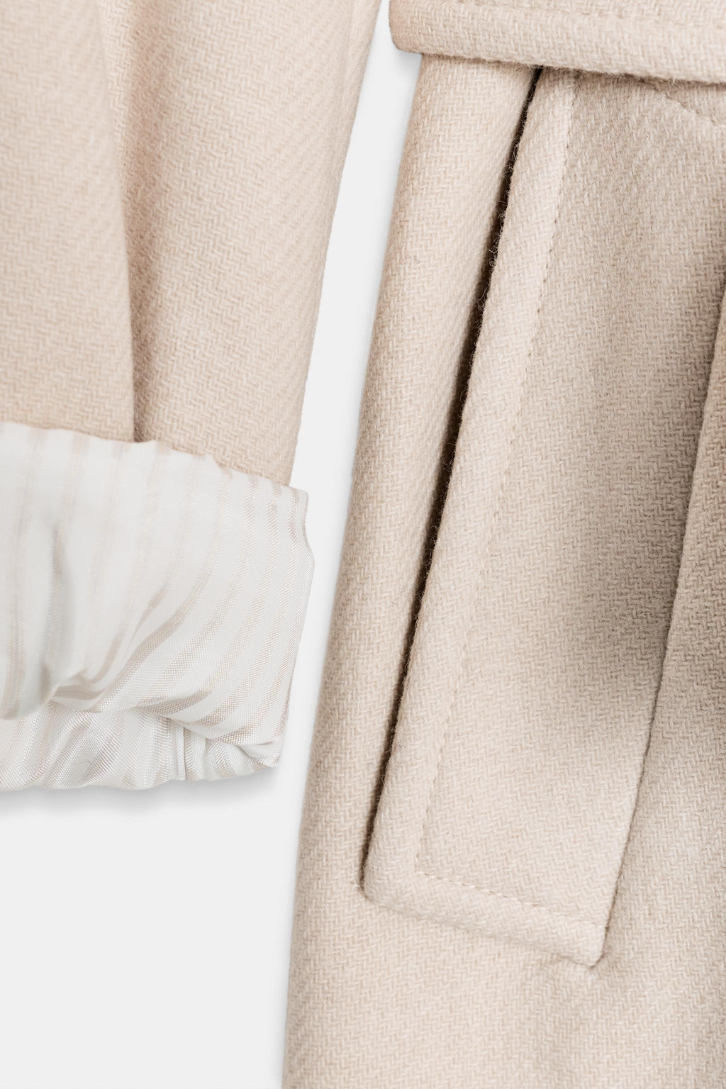 LONG WOOL COAT WITH BELT - Zara фото 9