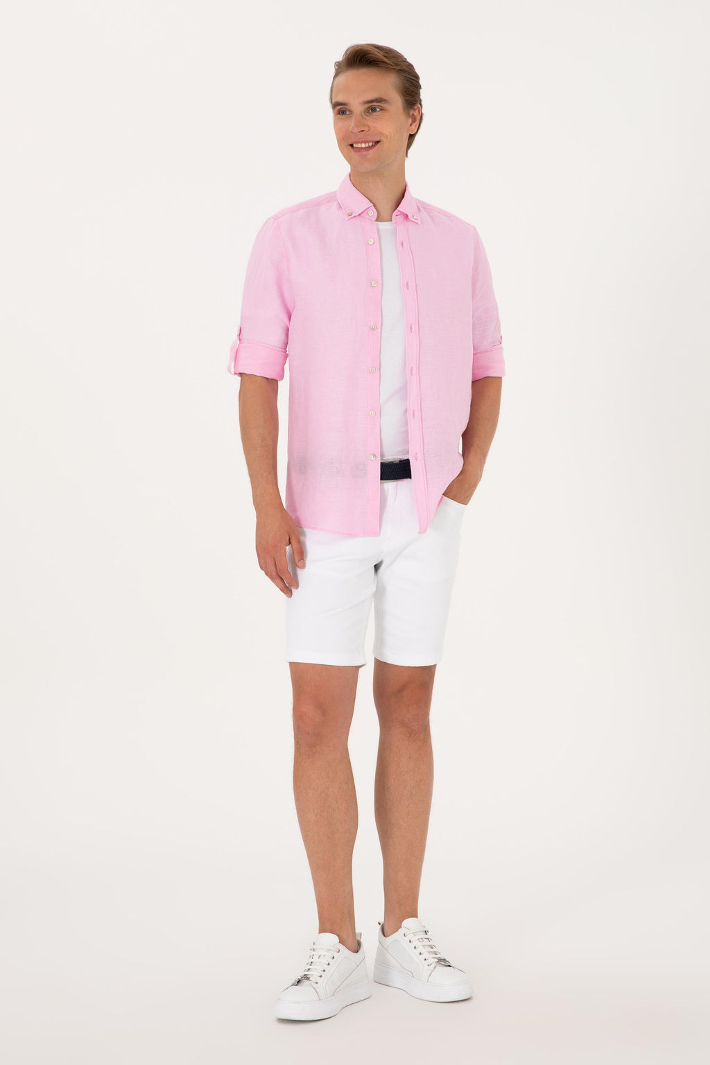 Erkek A__k Pembe Uzun Kollu G_mlek Sepette S_rpriz _ndirim - U.s. polo assn фото 4