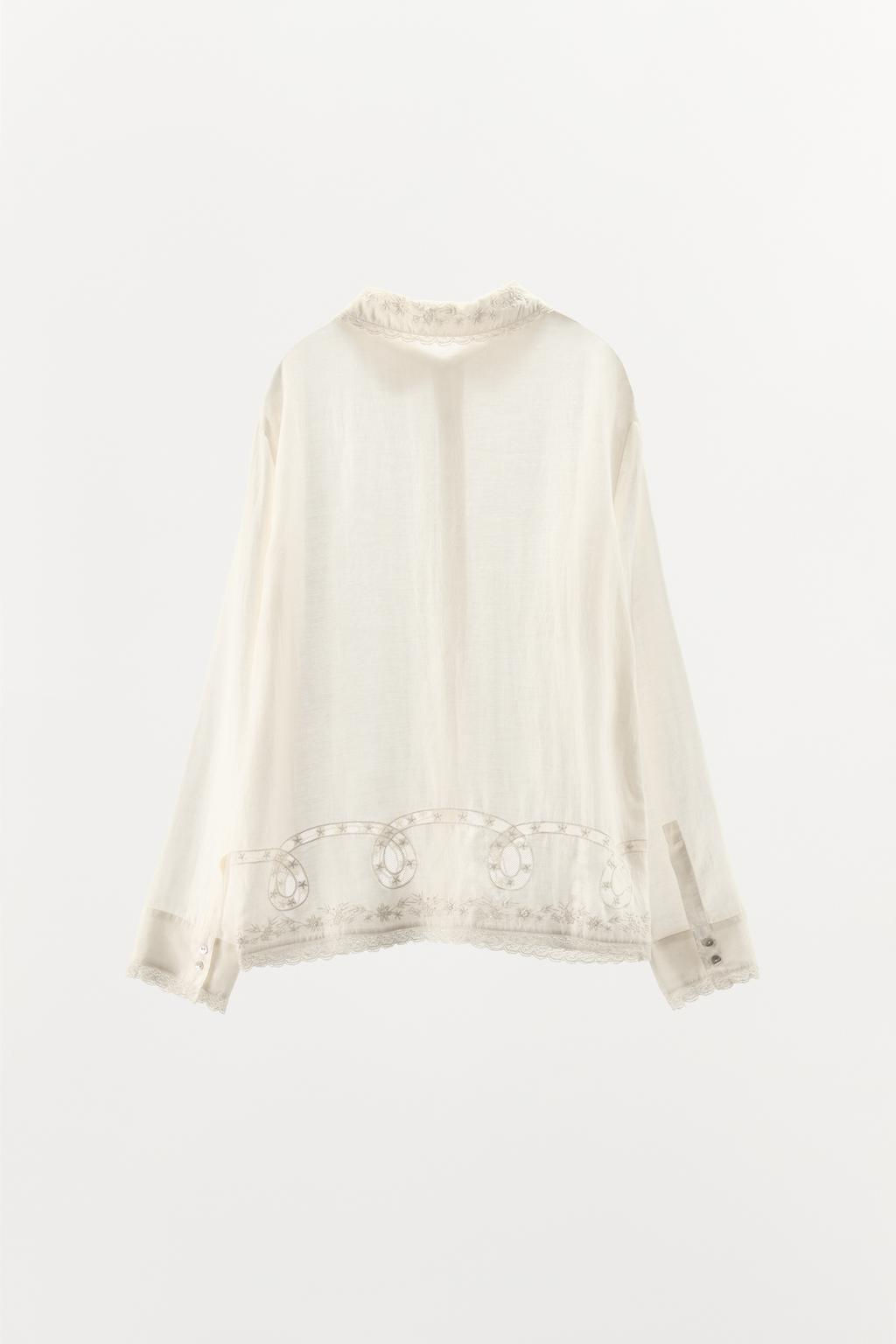 SHIRT WITH LACE TRIM, BEADING AND EMBROIDERY - Zara фото 11