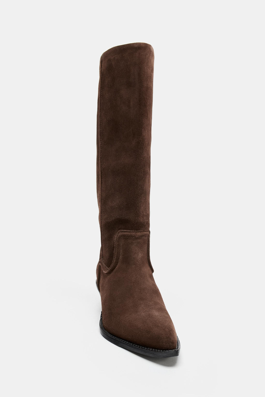 SPLIT SUEDE COWBOY HEELED BOOTS - Zara фото 5