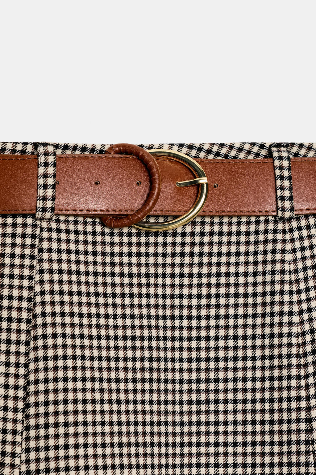 HOUNDSTOOTH CAPE BELT MIDI SKIRT - Zara фото 8