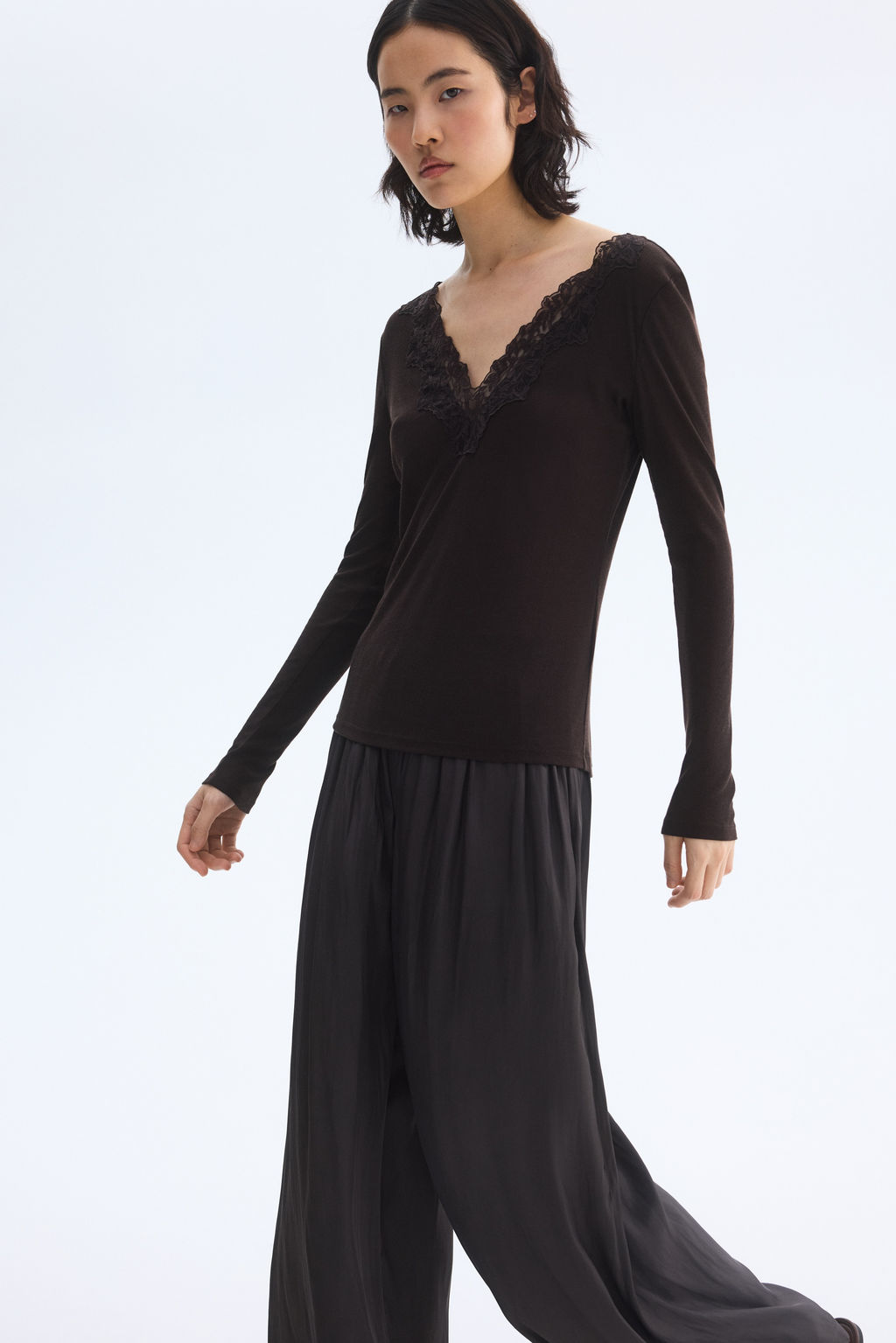 Top con ribete de encaje - H&m фото 5