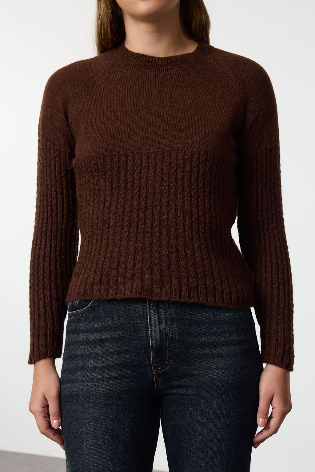 Tas Yumusak Dokulu Orgu Detayl? Triko Kazak TWOAW25KZ00191 - Trendyolmilla фото 8