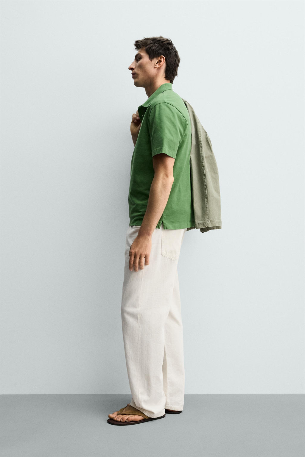 POLO REGULAR FIT LAVADO / Verde - Zara фото 4