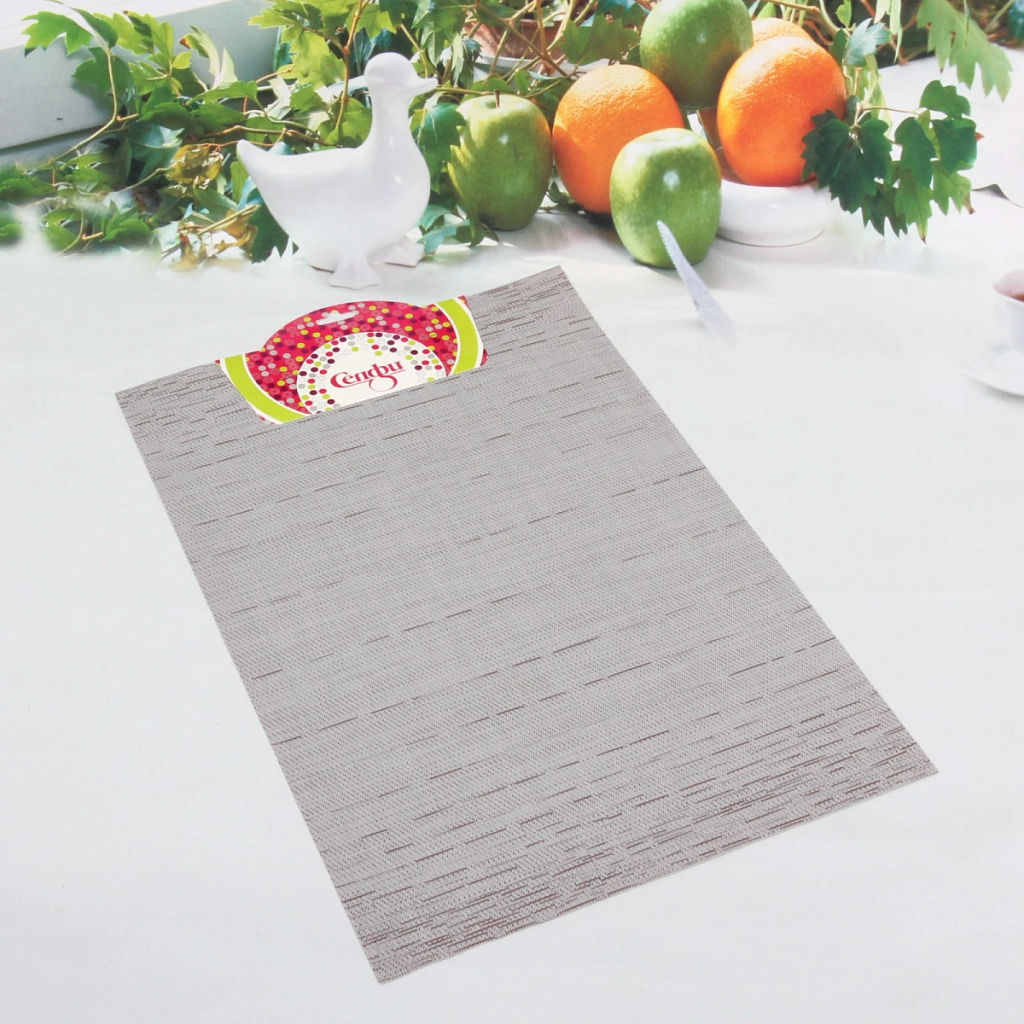 Цена за 3 шт. Салфетка на стол 30*45см плетеная, Строчка серая