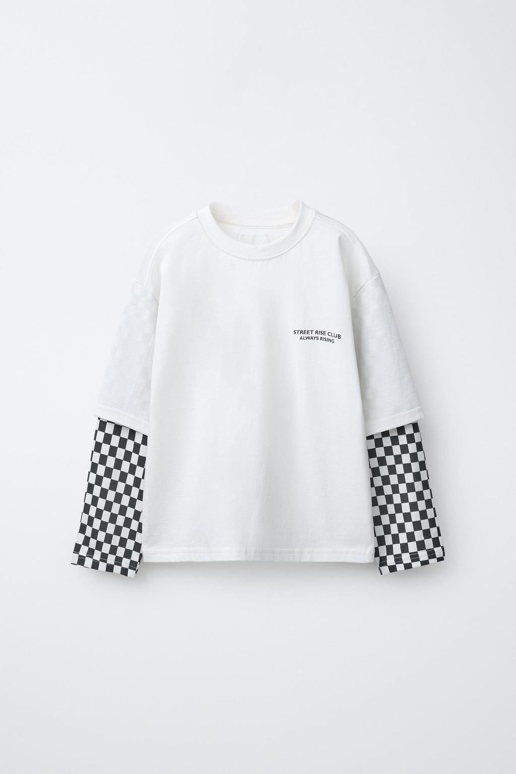 DOUBLE SLEEVE T-SHIRT AND CHECKERBOARD BERMUDA SHORTS SET - Zara фото 11