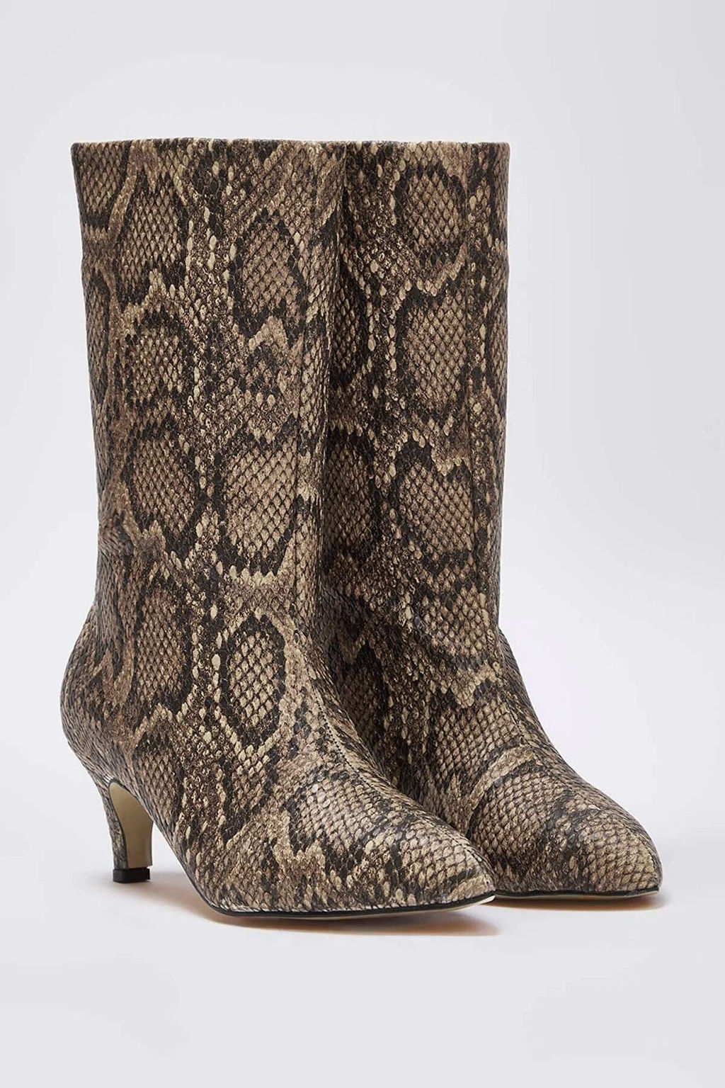 Trendyolmilla Shoes Cok Renkli Y?lan Desenli Kahverengi Kad?n Ince Topuklu Cizme TAKAW25CZ00003  фото 2