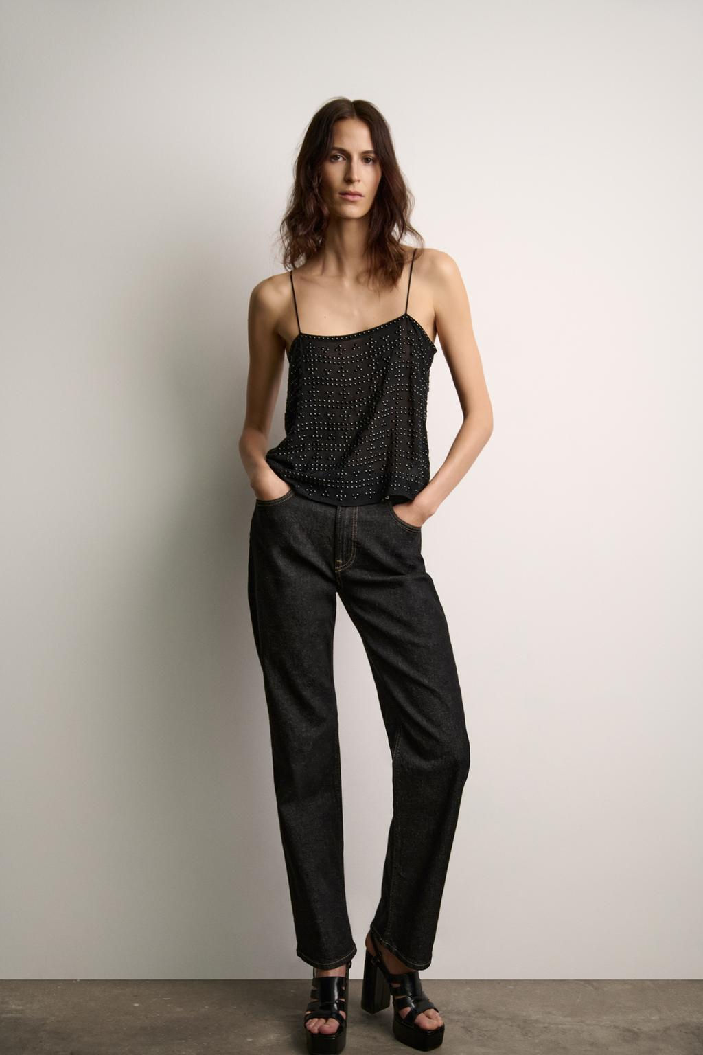 ZW COLLECTION TOP WITH STUDS - Zara фото 9
