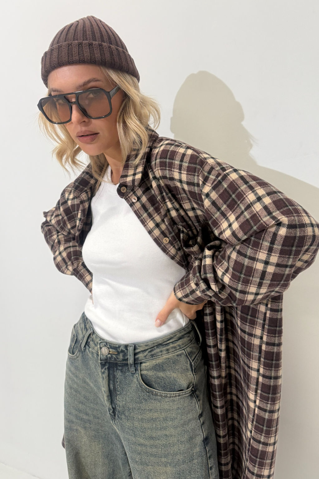 Рубашка женская HUG077/07/Бордовый, белый - M&G all natural фото 6