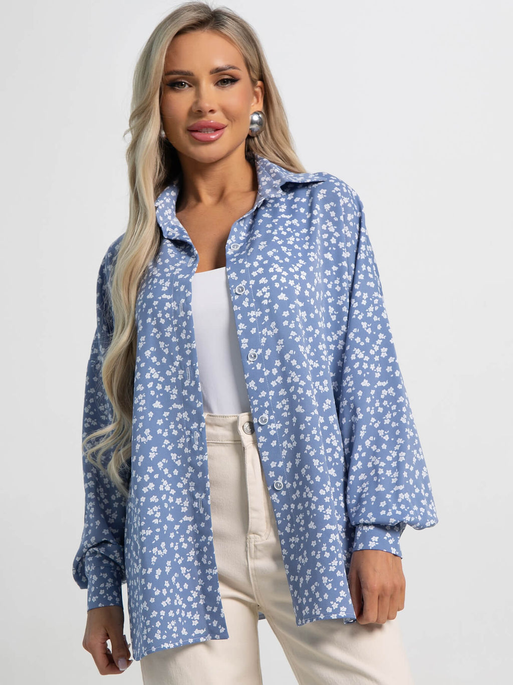 Блуза На пульсе моды (голубая) Б15418-1М