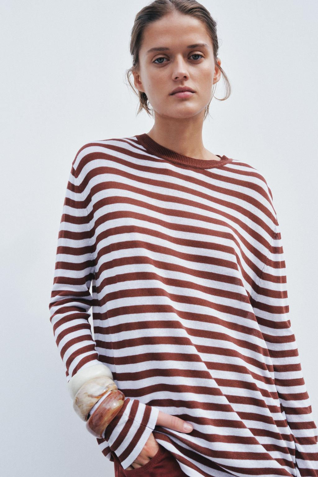 RUSTIC STRIPED KNIT SWEATER - Zara фото 2