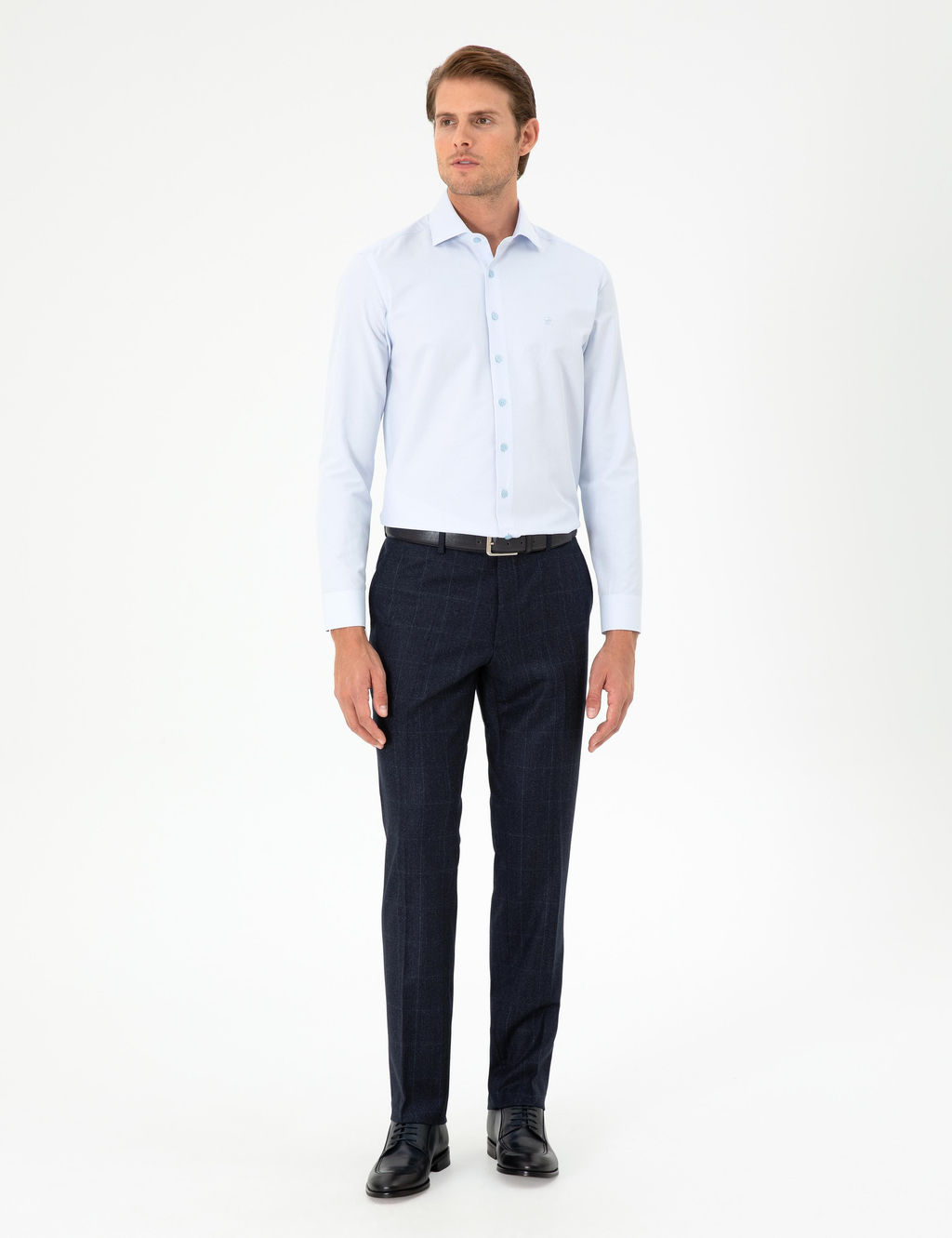 A__k Mavi Slim Fit Uzun Kollu G_mlek - Pierre cardin фото 4