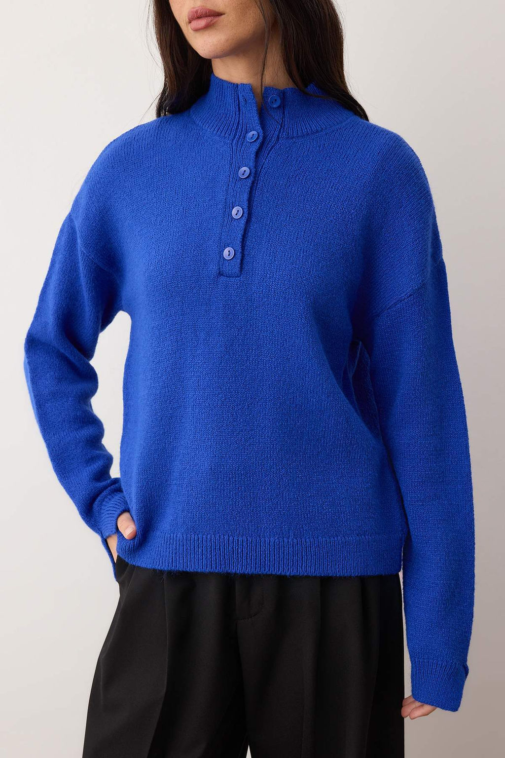 Wardrobe Essentials Haki Yumusak Dokulu Triko Kazak | TWOAW26KZ00074 - Trendyolmilla фото 18