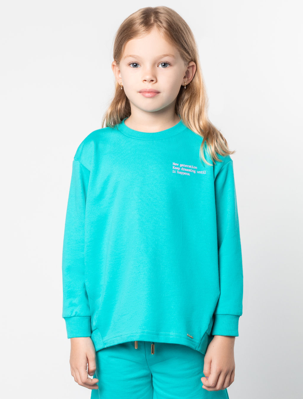 VILATTE / Свитшот из премиального футера с принтом для девочки