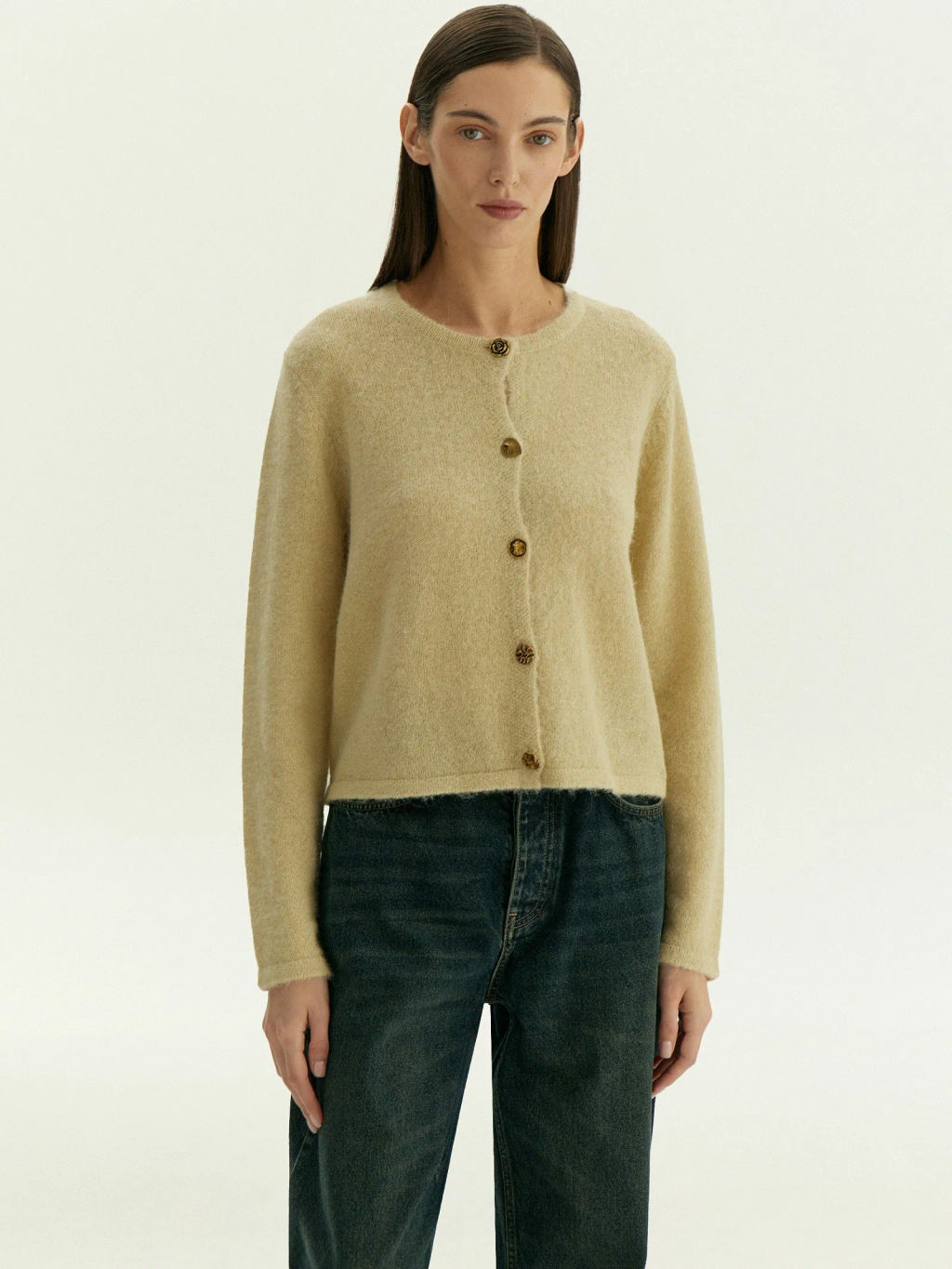 Кардиган из шерсти альпаки, ML747/olivea - Emka фото 2