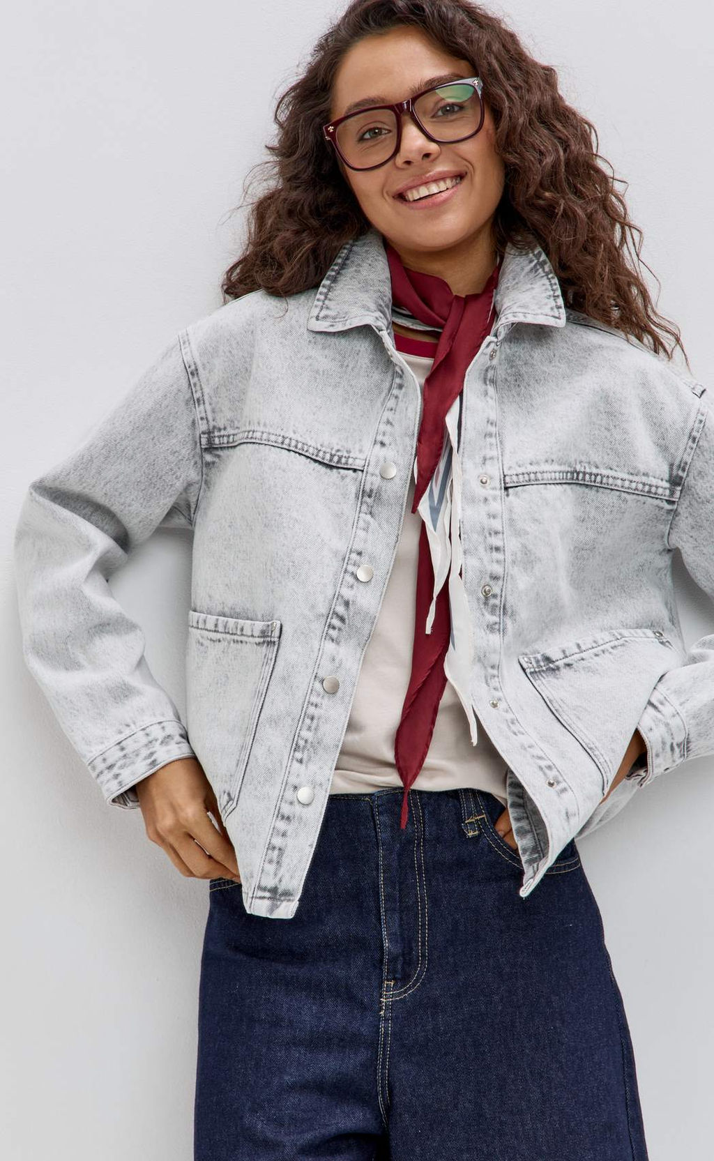 Куртка джинсовая Fine Joyce F612-1259 серый хлопок фото 2