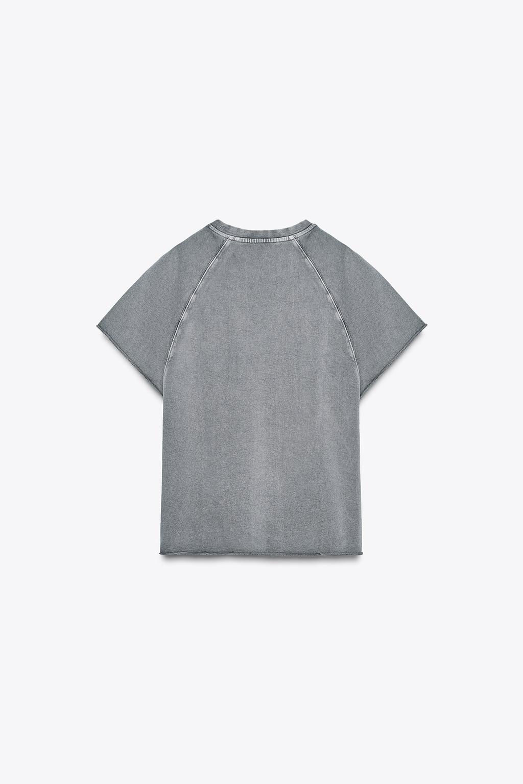WASHED-EFFECT TEXT PLUSH SWEATSHIRT - Zara фото 7