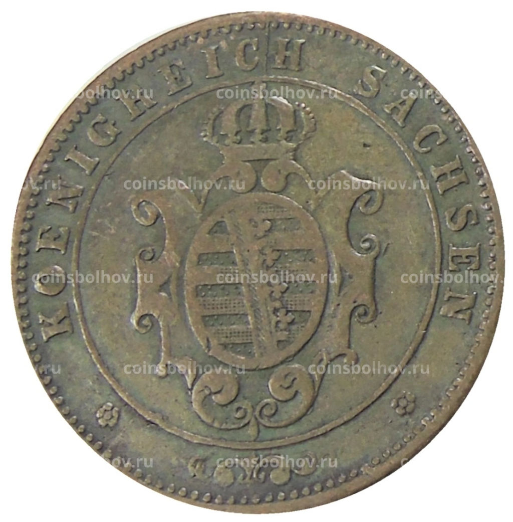 Монета 5 пфеннигов 1862 года Германские государства  Саксония