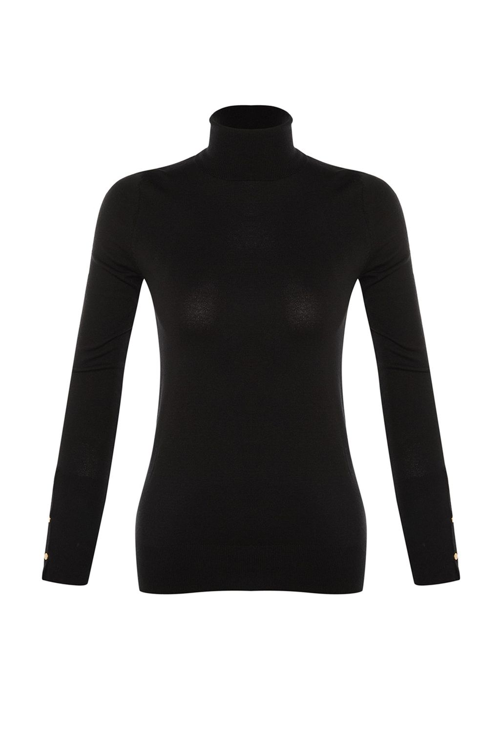 Siyah Merserize Gorunumlu Premium Iplik / Ozel Iplik Basic Triko Kazak TWOAW23KZ01514