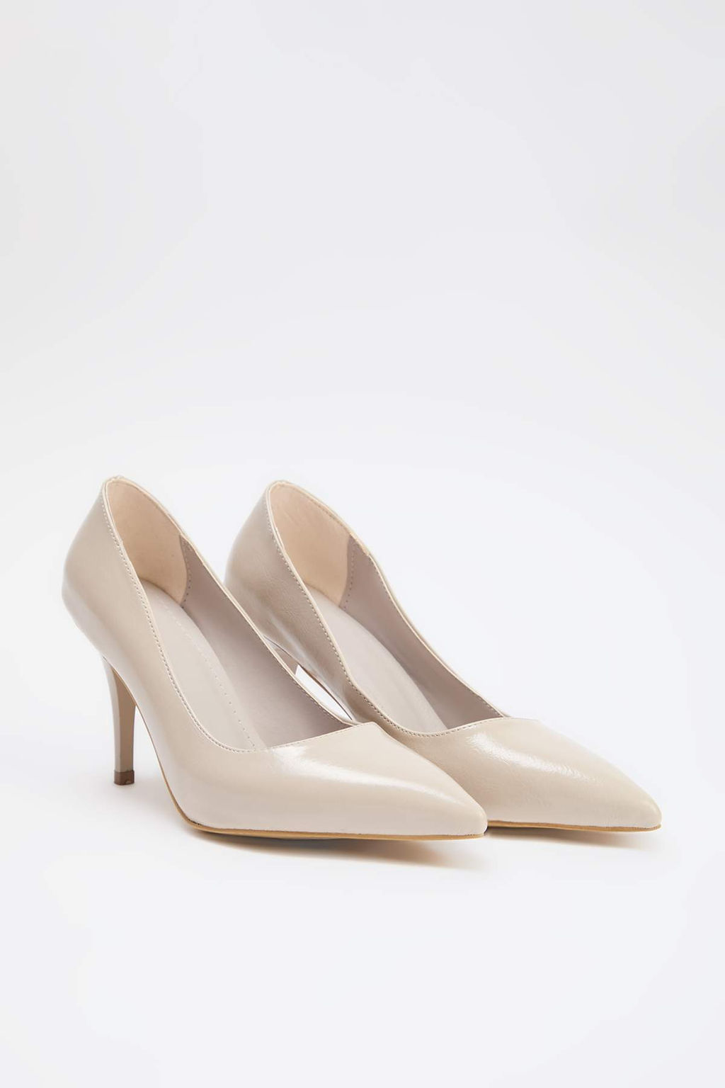 Bej Rugan 9 cm Sivri Burun Kad?n Klasik Topuklu Ayakkab? TAKSS26TO00017