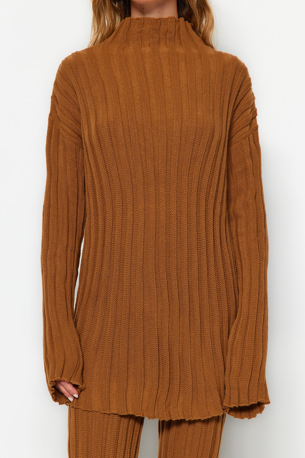 Antrasit Fitilli Pantolon Y?rtmac Detayl? Triko Alt-Ust Tak?m TWOAW24AU00013 - Trendyolmilla фото 11