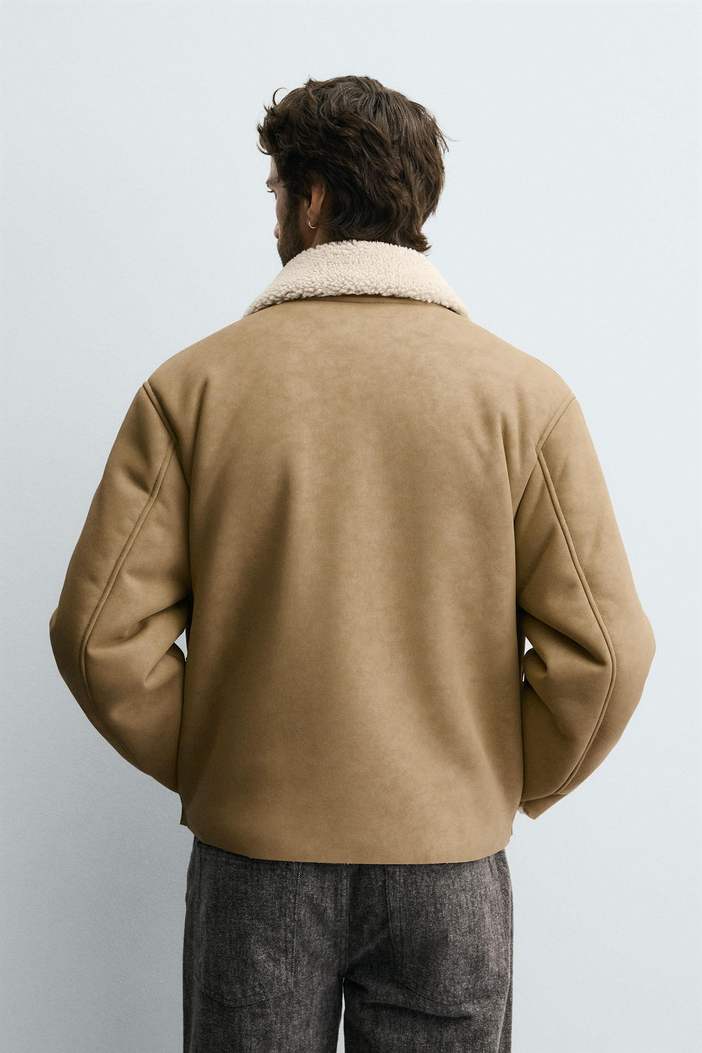 DOUBLE-FACED FAUX LEATHER JACKET - Zara фото 3