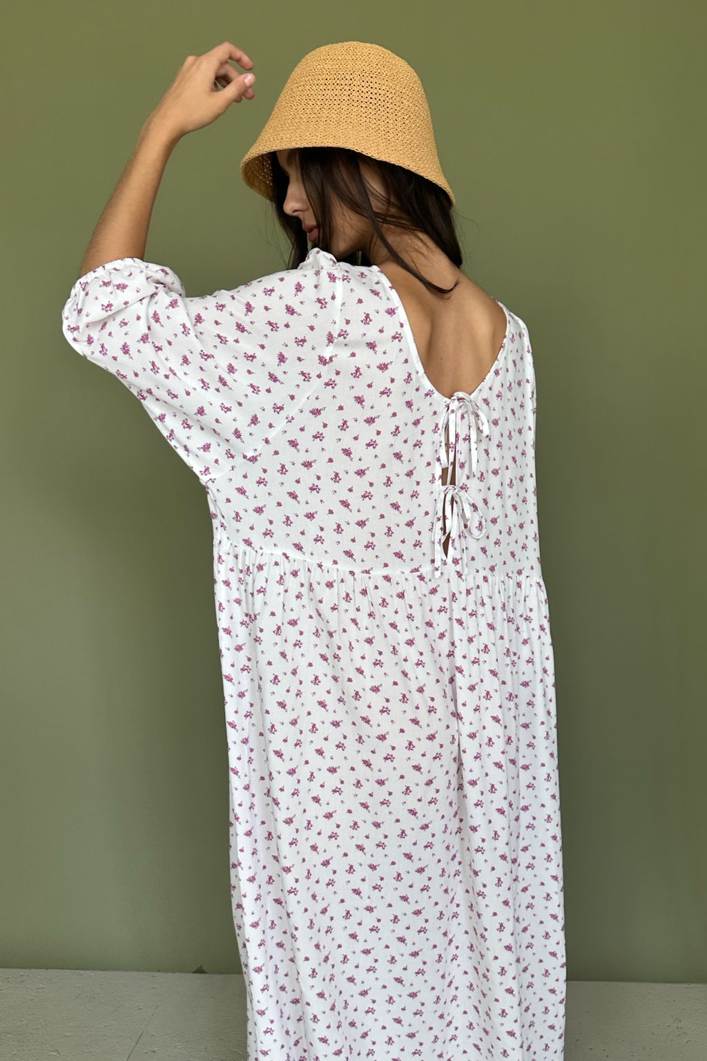 Платье женское MOON085/03/Белый, розовый - M&G all natural фото 11