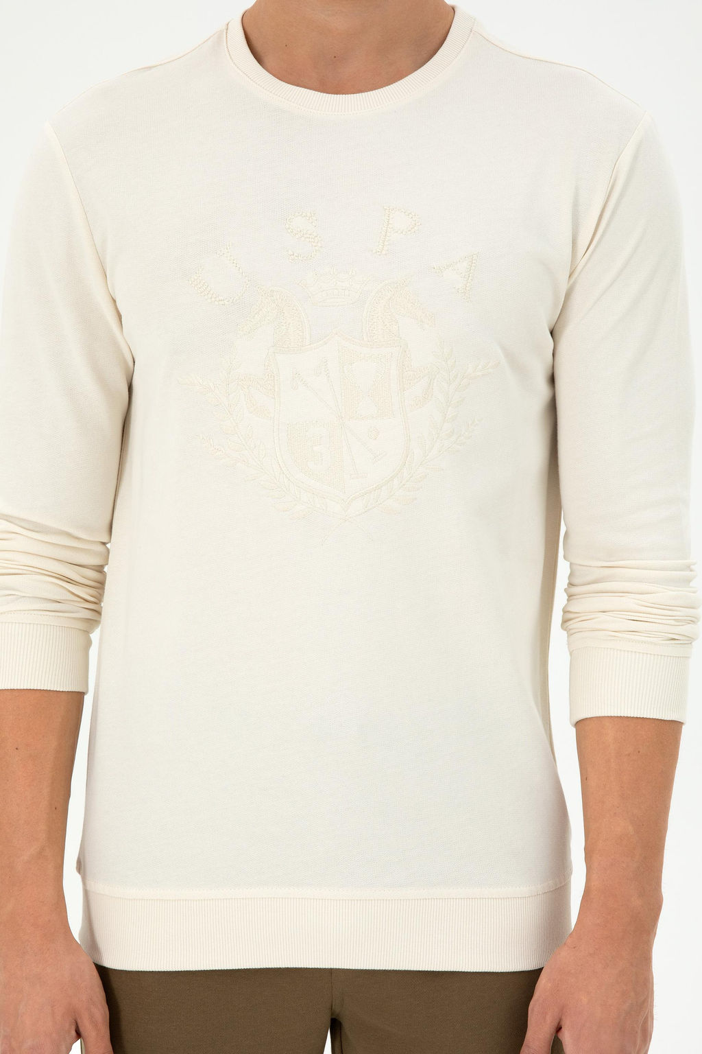 Мужской кремовый свитшот Неожиданная скидка в корзине - U.s. polo assn фото 6