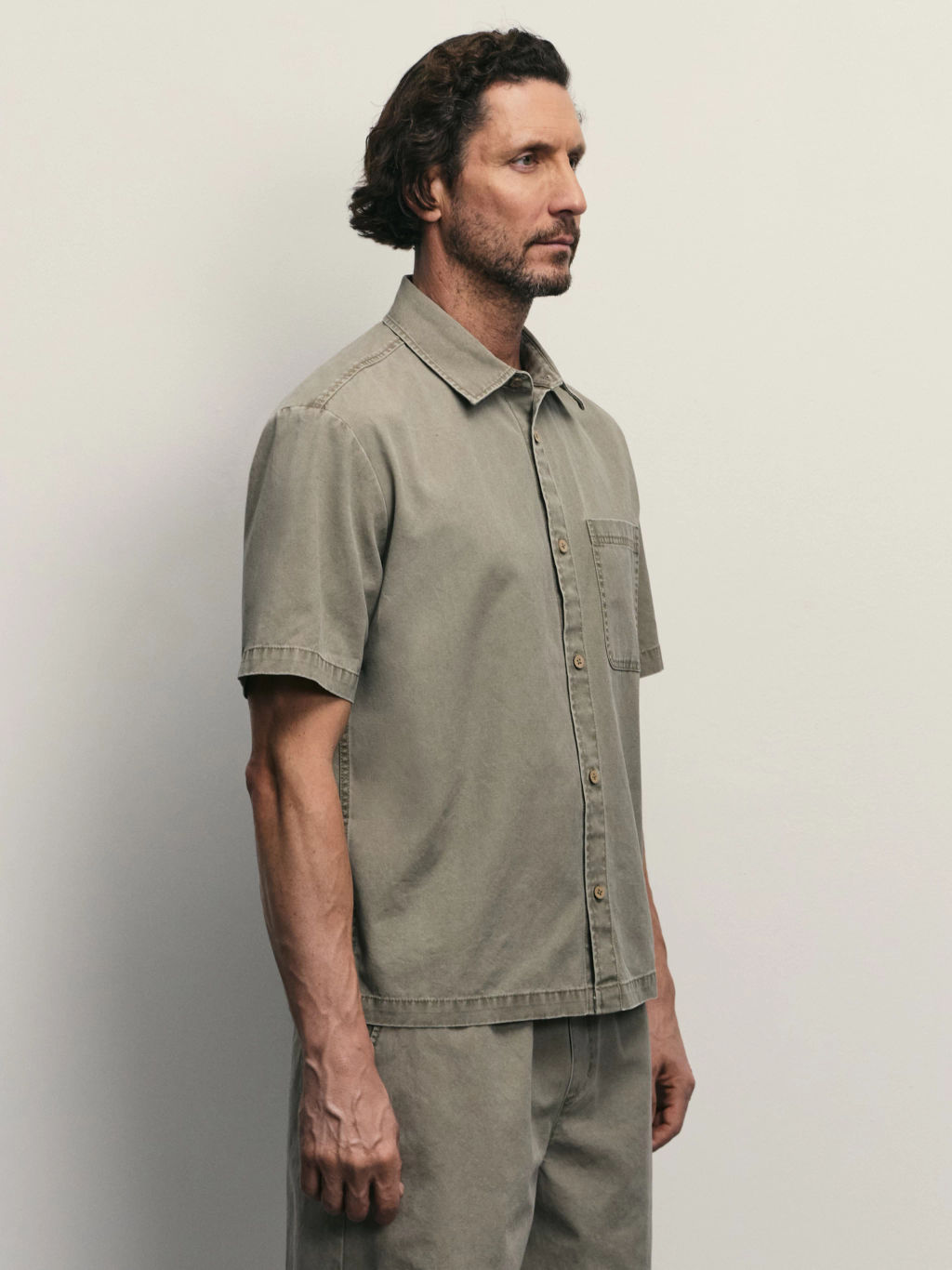 Рубашка c эффектом garment dye / Zarina  фото 4