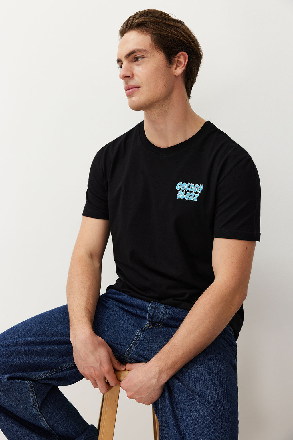 Siyah Regular/Normal Kesim Nak?sl? %100 Pamuklu T-Shirt TMNSS24TS00189 - Trendyolmilla фото 3