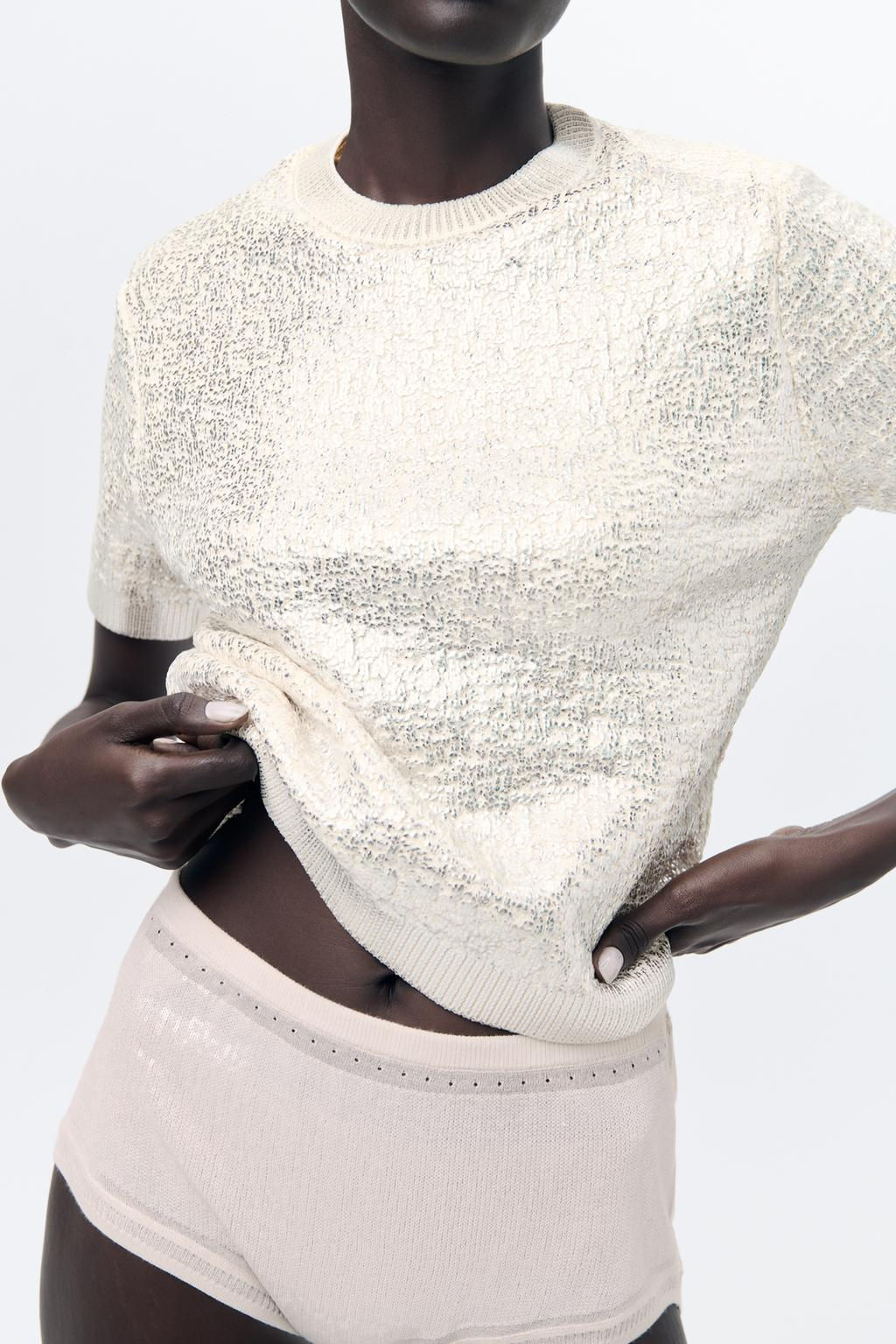 FOIL KNIT SWEATER - Zara фото 2