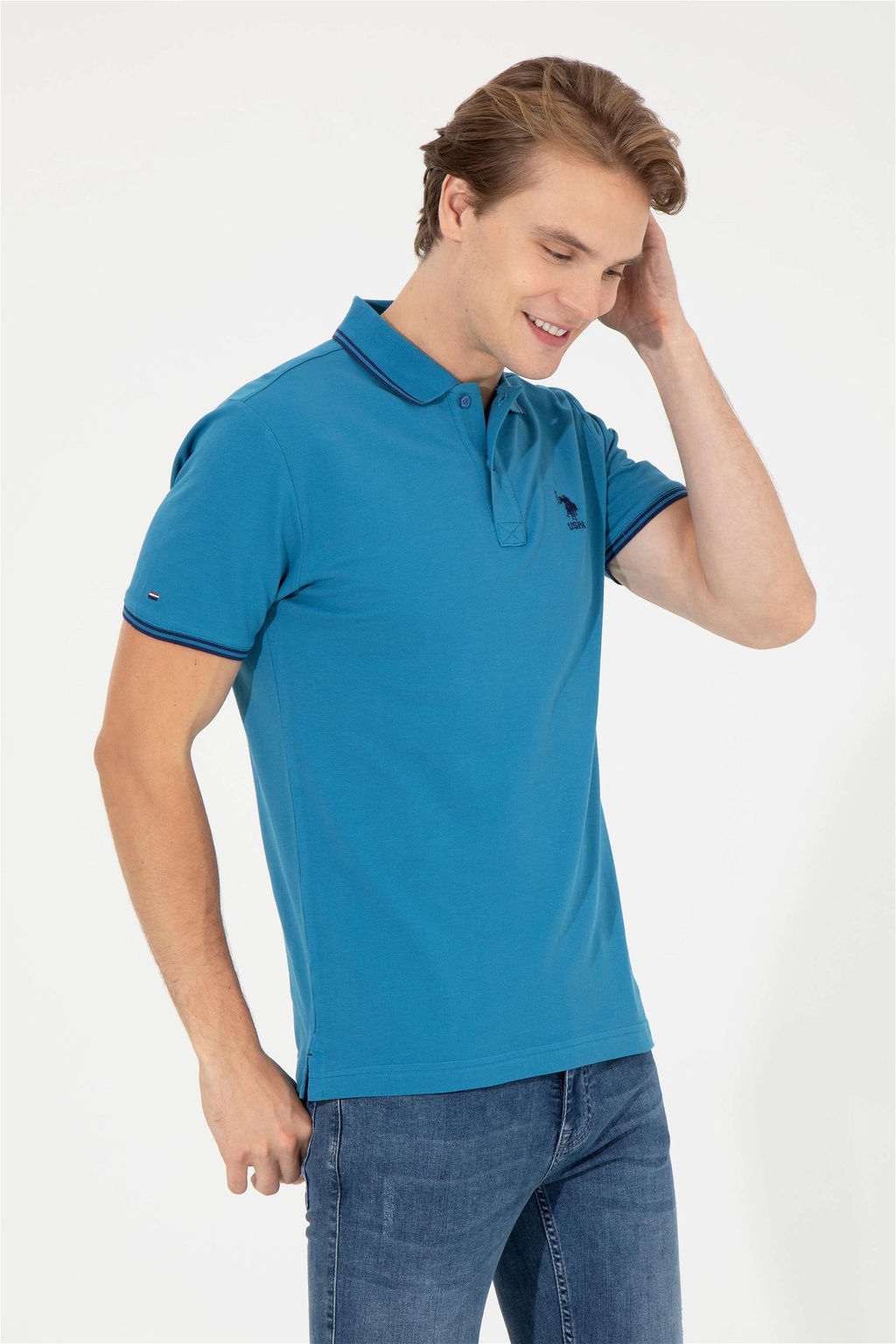 U. S. Polo Assn / Мужская футболка Petrol Basic с воротником-поло - U.s. polo assn фото 3
