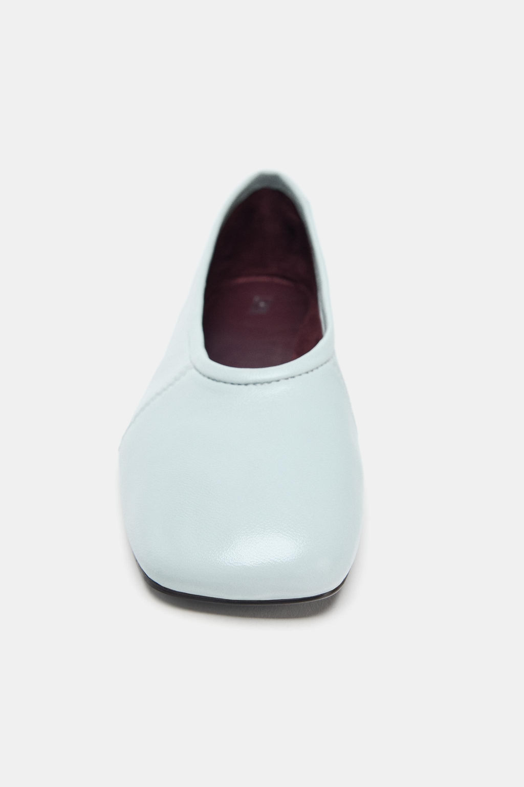 LEATHER TOPSTITCHED BALLERINA
