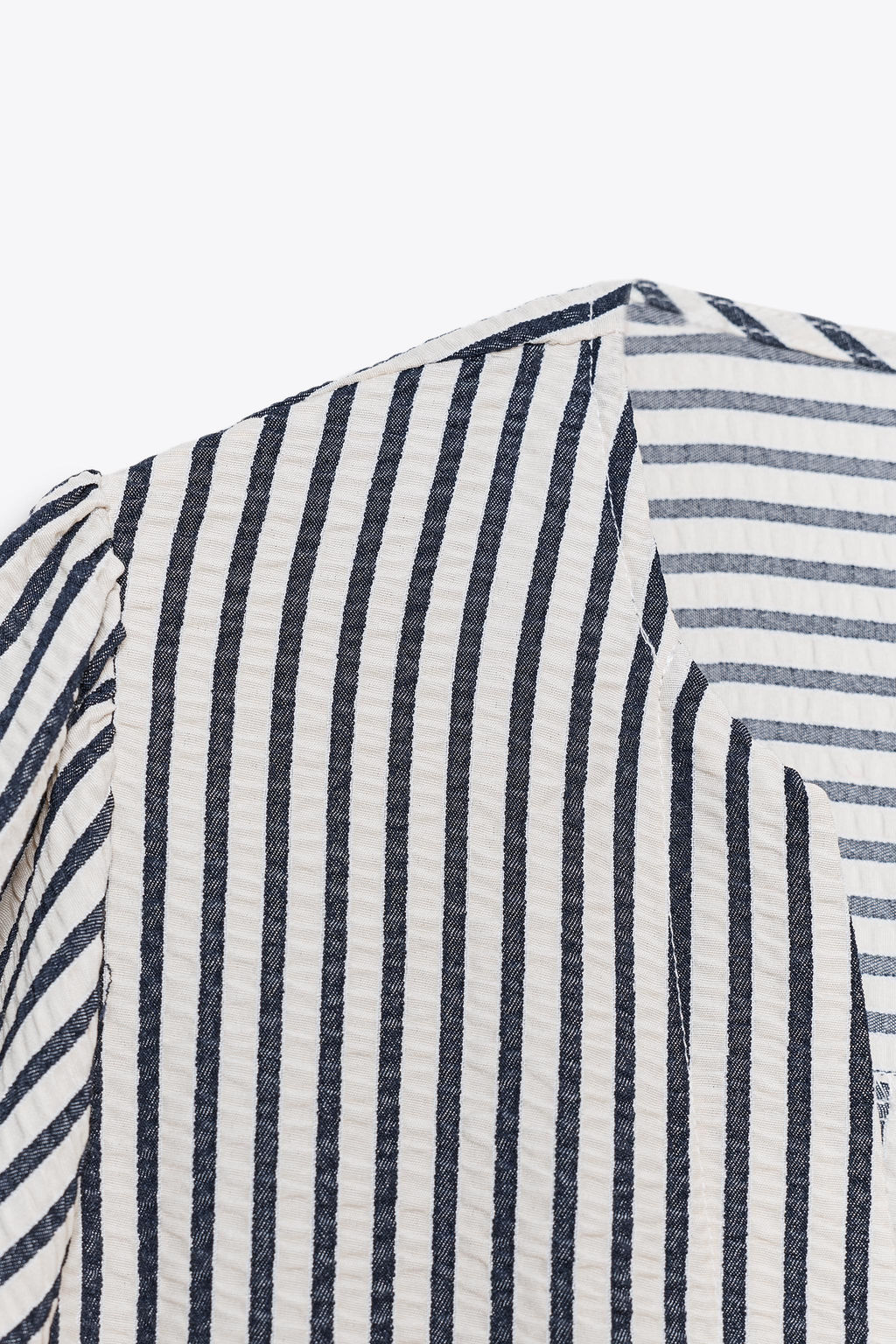 LINEN BLEND TIE BLOUSE