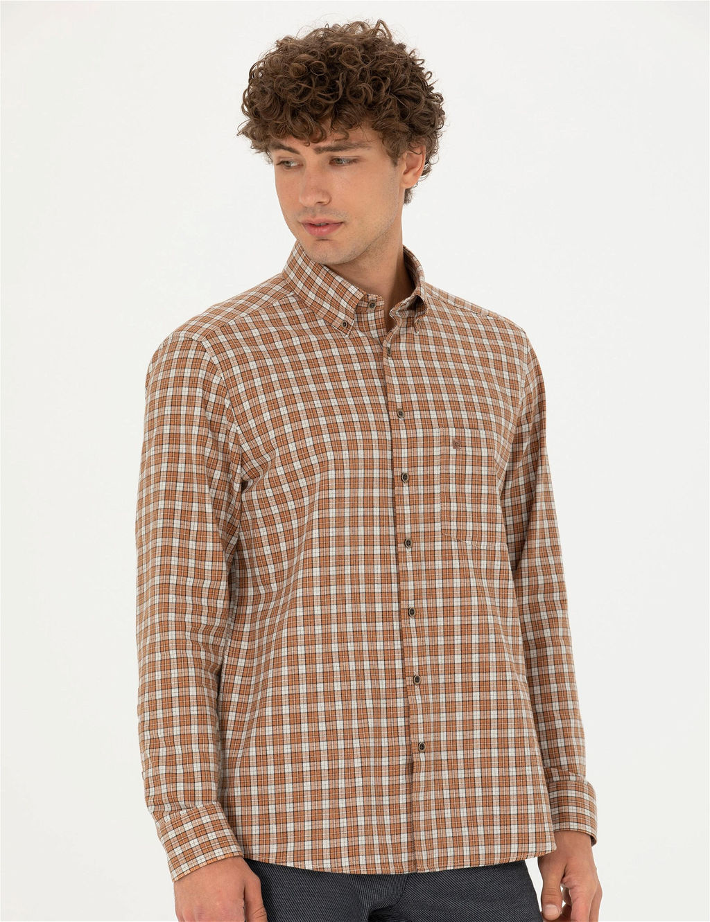 Kahverengi Regular Fit Uzun Kollu G_mlek - Pierre cardin фото 3