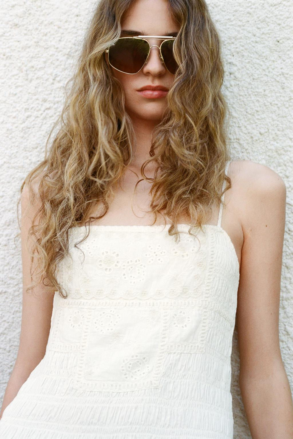 EMBROIDERED FLORAL MIDI DRESS - Zara фото 2