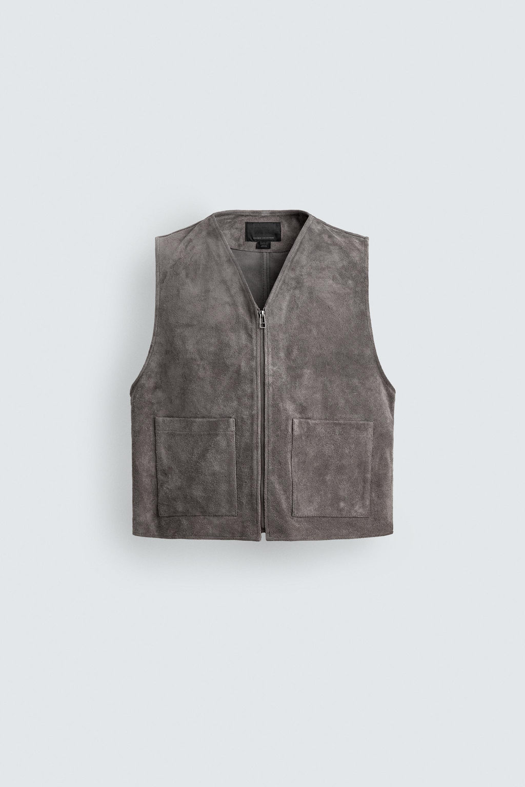 CHALECO RELAXED FIT PIEL ANTE / Gris - Zara фото 7