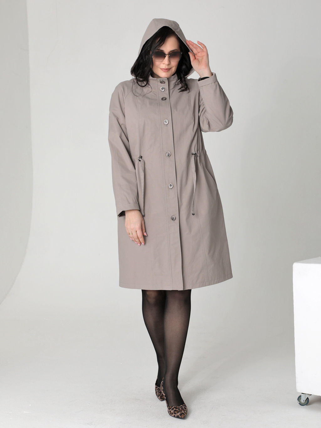 25137 Плащ серо-бежевый - Dizzyway фото 2